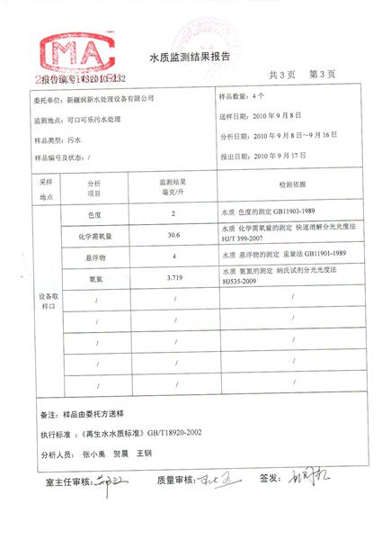 中水檢驗(yàn)報(bào)告
